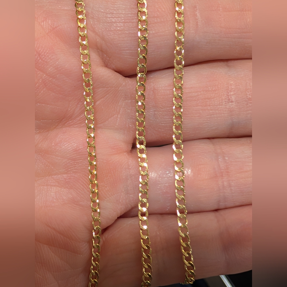 18k Gold 2 mm Cuban Link Necklace 22-in - NEW